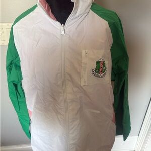 White and Green Windbreaker with AKA Logo